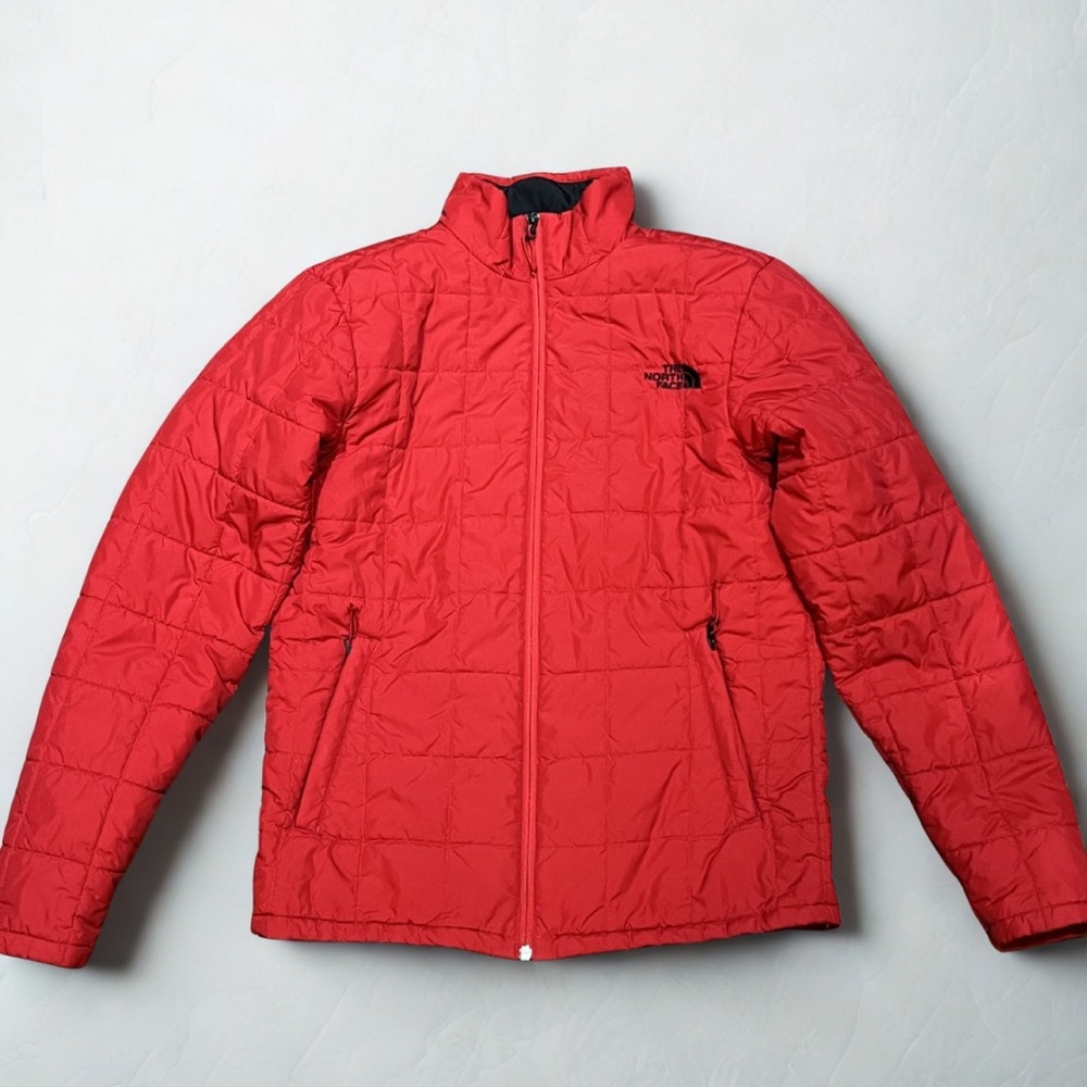 North Face Red Puffer Jacket Men’s Small Lightweight Insulated Full Zip